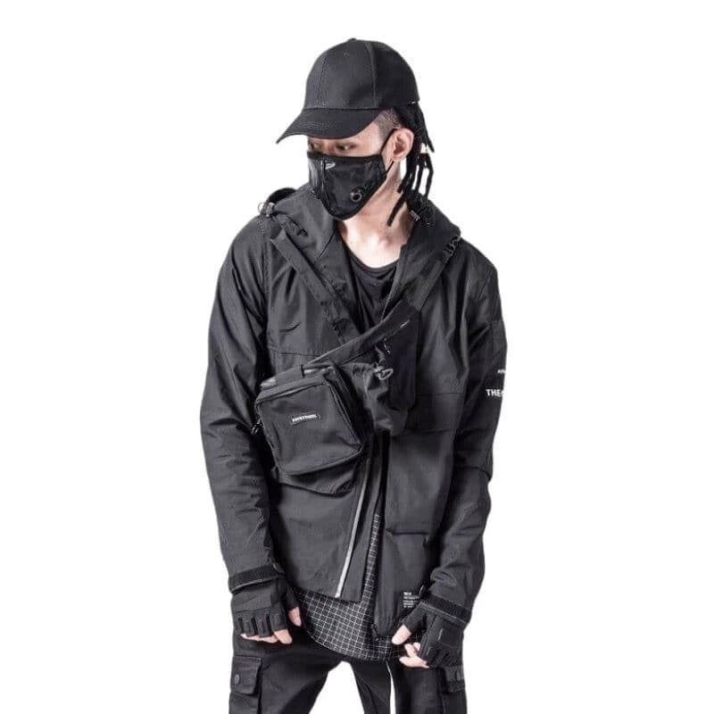 Shadow Walker Wind Jacket – Embrace the Elements in Black